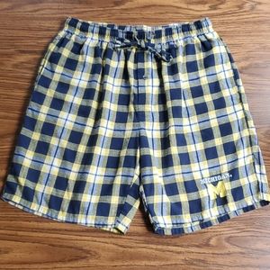 University of Michigan Plaid Sleep Shorts Mens L
